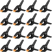 16 Pack Small Spring Clamps, 3.5 Inch Heavy Duty Clamps for Backdrop Stand, Plas