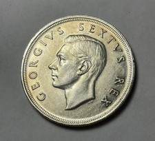 1949 South African 5 Shilling Silver Coin UNC
