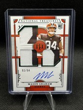 MASON GRAHAM 2025 NATIONAL TREASURES RPA ROOKIE 3 PATCH GREEN RC AUTO #’d 03/94