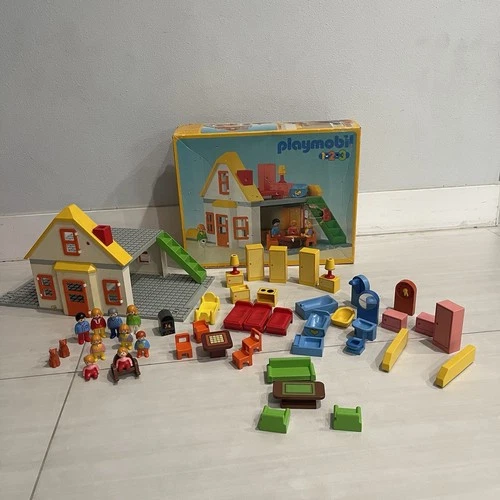 Huge Lot VTG Playmobil 123 House #6600 with Original Box  -Read Description-