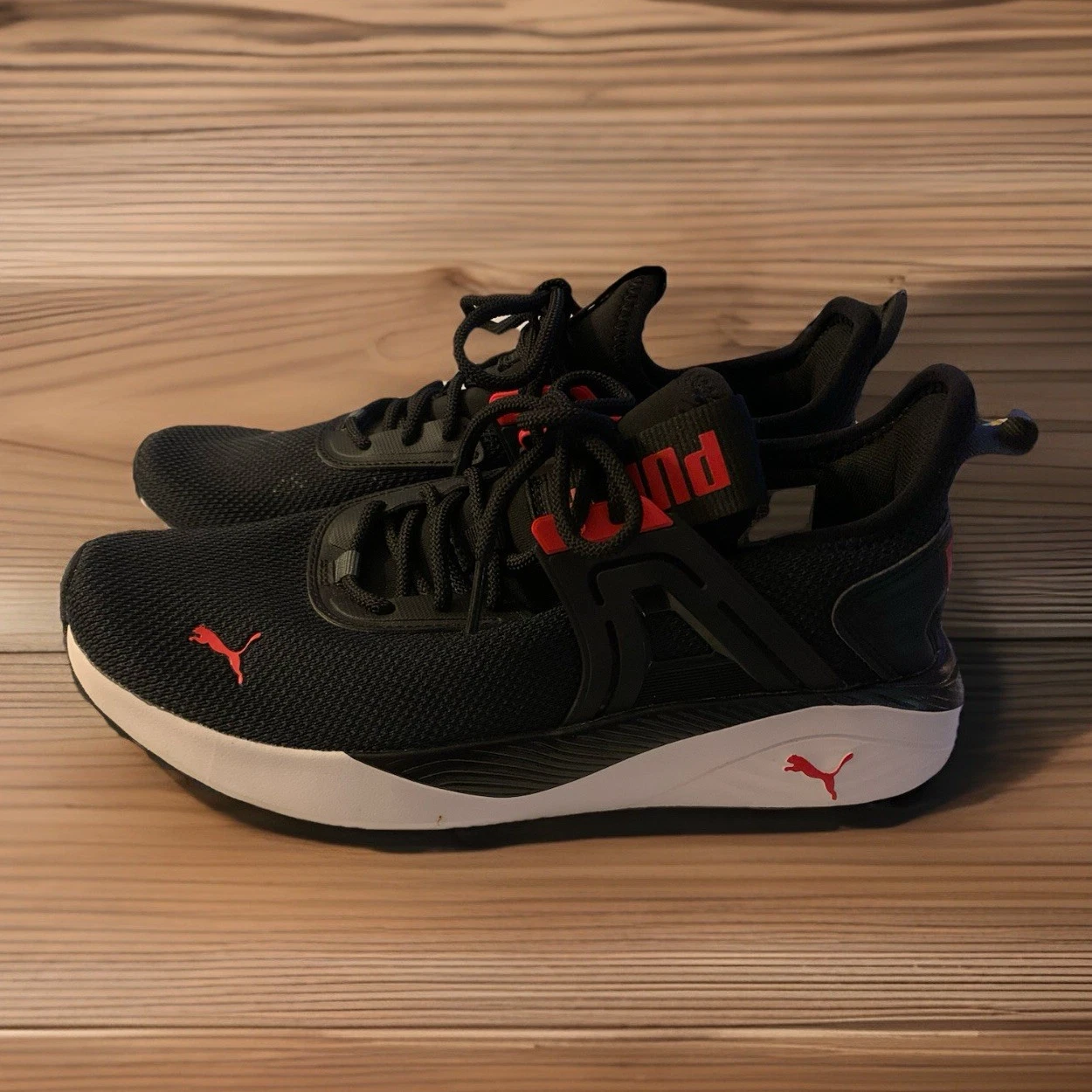 PUMA Pacer 23 uomo ragazzo nero n rosso taglia US 8 nuovo