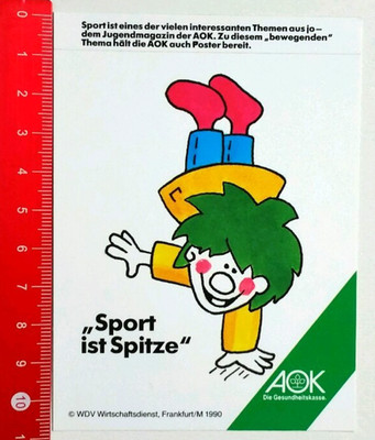 AOK 1990  Aufkleber/Sticker   Die Gesundheitskasse - Sport ist Spitze (02051614)