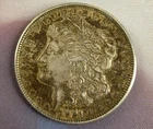 1921-D Morgan Silver Dollar. Toned. Details. US 90% Silver