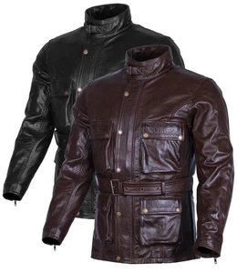 Trailmaster Long Coat Touring Veste de moto en cuir Aventure Touring Riding