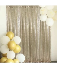 Champagne Sequin Glitter Curtains 1 Panel 8FTx8FT Photography Background