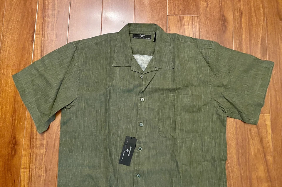 NWT! Elements Arnold Zimberg Men's Short Sleeve Dress Shirt Size L Gray - Image 2 of 4