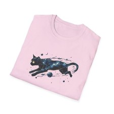 Camiseta Cosmic Cat Unisex Estilo Suave, Camiseta Gato Espacial Regalo para Amantes de los Gatos