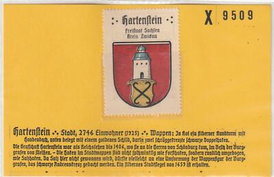 Reklamemarke Wappen von Hartenstein / Sachsen (W264)
