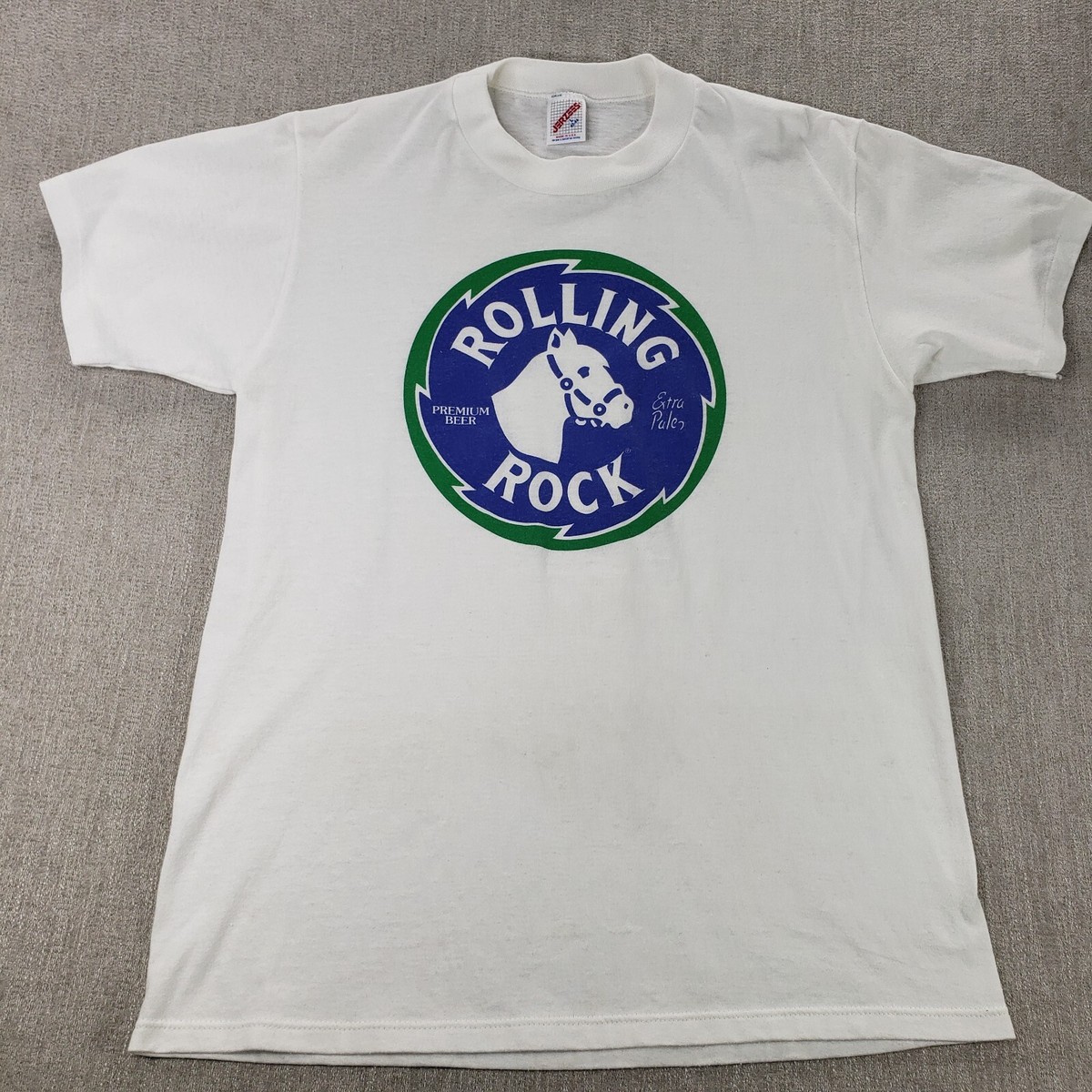 Rolling Rock Beer T Shirt Logo Promotional Vintage 1990s Rolling Rock Beer T Shirt Logo Promotional Vintage 1990s