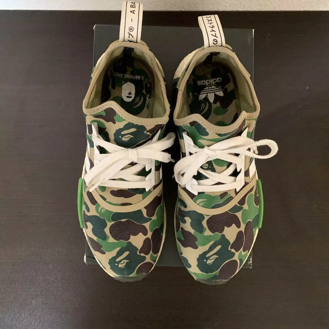 A Bathing Ape BAPE x Adidas NMD R1&#039;Olive Camo&#039; BA3726 US8.5 from Japan | eBay