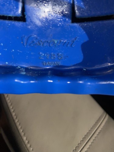 GT SEAT w Gold guts White WING LOGO Bmx VISCOUNT 2188 BLUE EARLY chrome rails - Picture 7 of 14