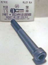 M10-1.50X90MM HEX SOCKET HEAD CAP SCREWS GRADE 12.9 STEEL BLACK (5)