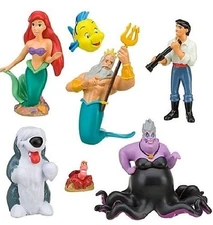 The Little Mermaid Ariel Playset 7 Figure Cake Topper * USA SELLER* Toy Doll Set