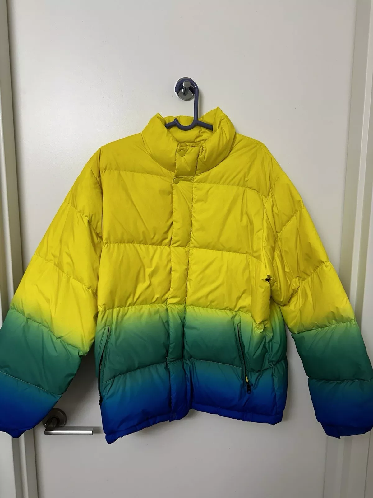 VESTE MATELASSÉE SS18 SUPREME GRADIENT JAUNE TAILLE GRAND TRÈS BON ETAT