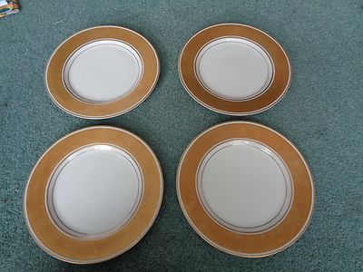 4 x Vintage Fitz & Floyd Gold Rondelet 7 1/2'' Teller