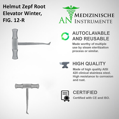 Helmut Zepf Root Elevator Winter FIG.12 R Dental Instrument