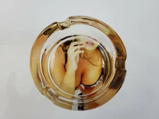 Heavy Glass Ashtray with 3.25" wide