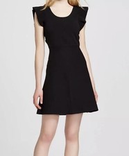 NWT Victoria Beckham for Target Black Ruffle Sleeve Sweater Knit Dress M LBD