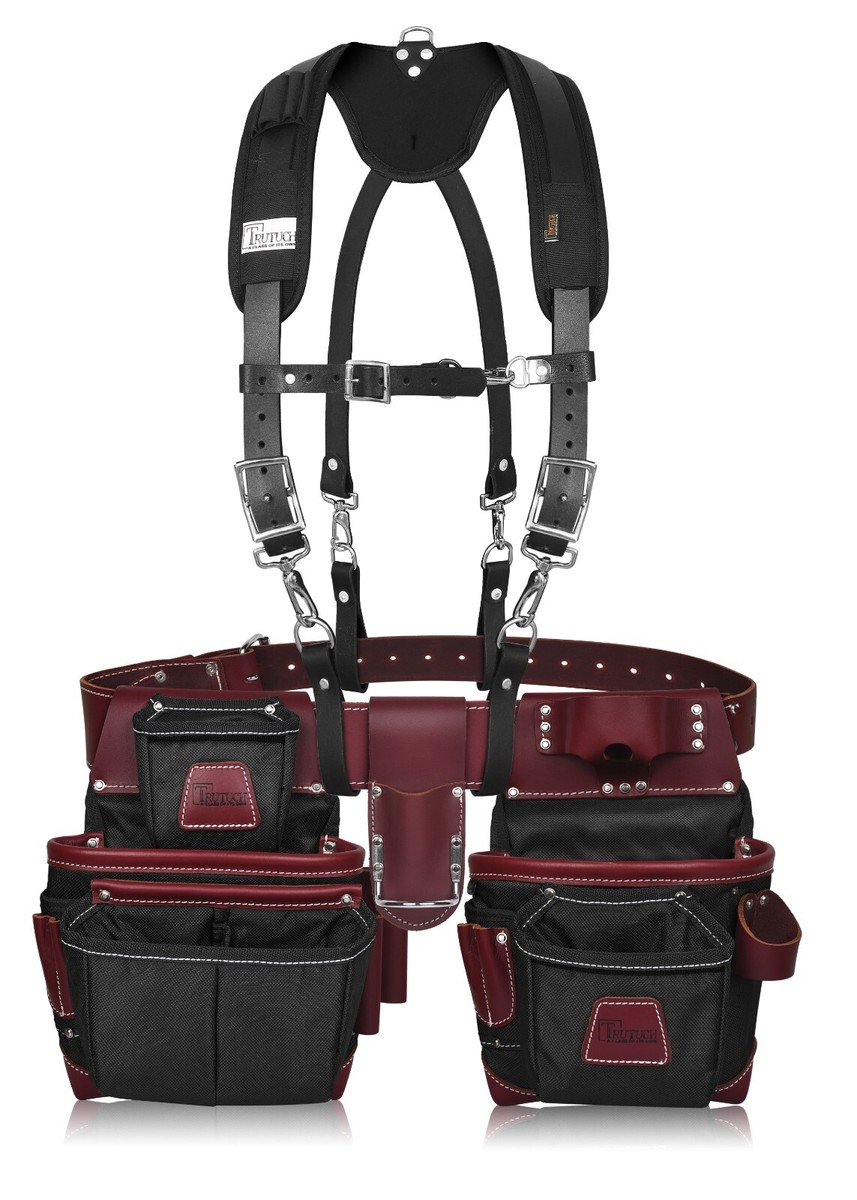 TRUTUCH Nylon and Leather Tool Belt with Leather Work Suspender