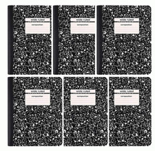 6 Pack Note Books Composition Wide Ruled Book 9-3/4" x 7-1/2"  Staples 14557
