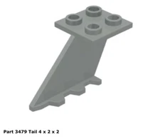 Lego 1x 3479 Light Gray Tail 4 x 2 x 2 Galaxy Explorer  Vf/Nm 497