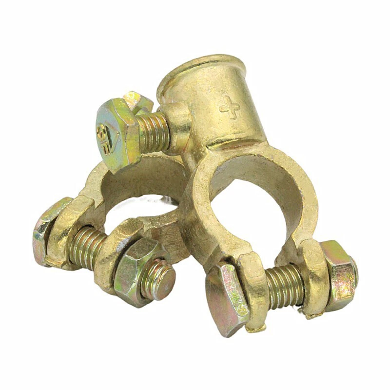 Paquete de 2 conectores de abrazadera de terminal de batería de coche SUV de 16 mm-18 mm poste superior de aluminio M8 Foto 3 de 4