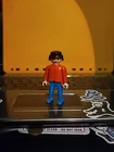 Vintage, Geobra, PLAYMOBIL, Single Figure, 1974,  Orange & Blue w/ Black Hair