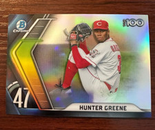 2022 Bowman Chrome Hunter Greene Top 100 Prospects Refractor BTP-47 Reds