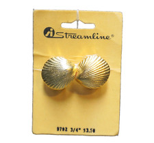 Streamline Vintage Clamshell Gold Tone Belt Buckle New Old Stock