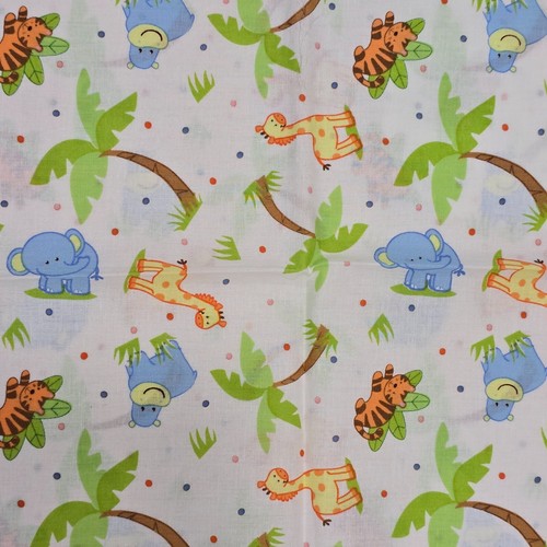 Cotton Fabric 8 Coordinating Fat Quarters 18"x21" Jungle Babies Zoo Animals - Picture 7 of 8