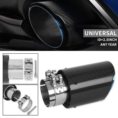 For M Power Performance Carbon 2.5'' In 3.5'' Out Exhaust Tip Tail Pipe Muffler