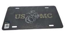 U.S. Marines EGA Diamond Plate Design Metal License Plate (Officially Licensed)