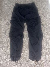 Mens Vintage Black Cargo Pants Size M Comfortable And Adjustable  