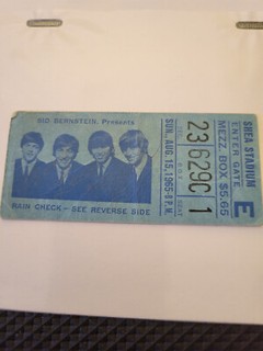 Beatles 1965 Shea Stadium 8/15 Concert Ticket Stub Original Very good condition