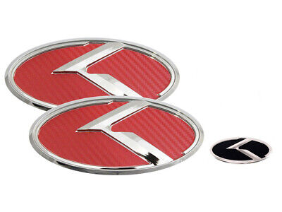 fit: KIA  Sorento R K Logo 3D Emblem Set 3pc Front+Rear+​Steering Wheel 