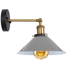Modern Industrial Wall Light Fitting Adjustable Metal Shade E27 Indoor Light