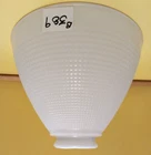 2 3/4" Fit. DECO IES TORCHIERE  Milk Glass 8" Fine Weave Waffle Torchiere  B-389