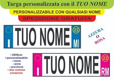 Targa auto personalizzata con tuo nome bimbo/bimba regalo