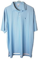 Peter Millar Crown Crafted Geometric Print Golf Polo Men's XL Blue S. S. Shirt