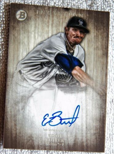 Colorado Rockies Eddie Butler 2015 Bowman Inception Certified Auto Card