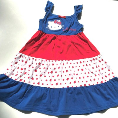 red and blue sundress