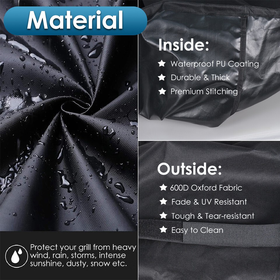 Funda Para Parrilla Weber Spirit Y Spirit II 200 – 600D Resistente Al Agua, Con Velcro Y Asas, Dimensiones 48x17.8x42 Pulgadas