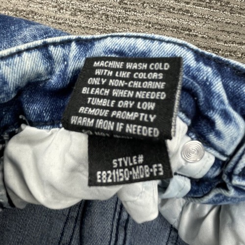 Encrypted Size 10 Boys Jeans Mid Rise Distressed Savage Splattered Blue Denim - Picture 8 of 12