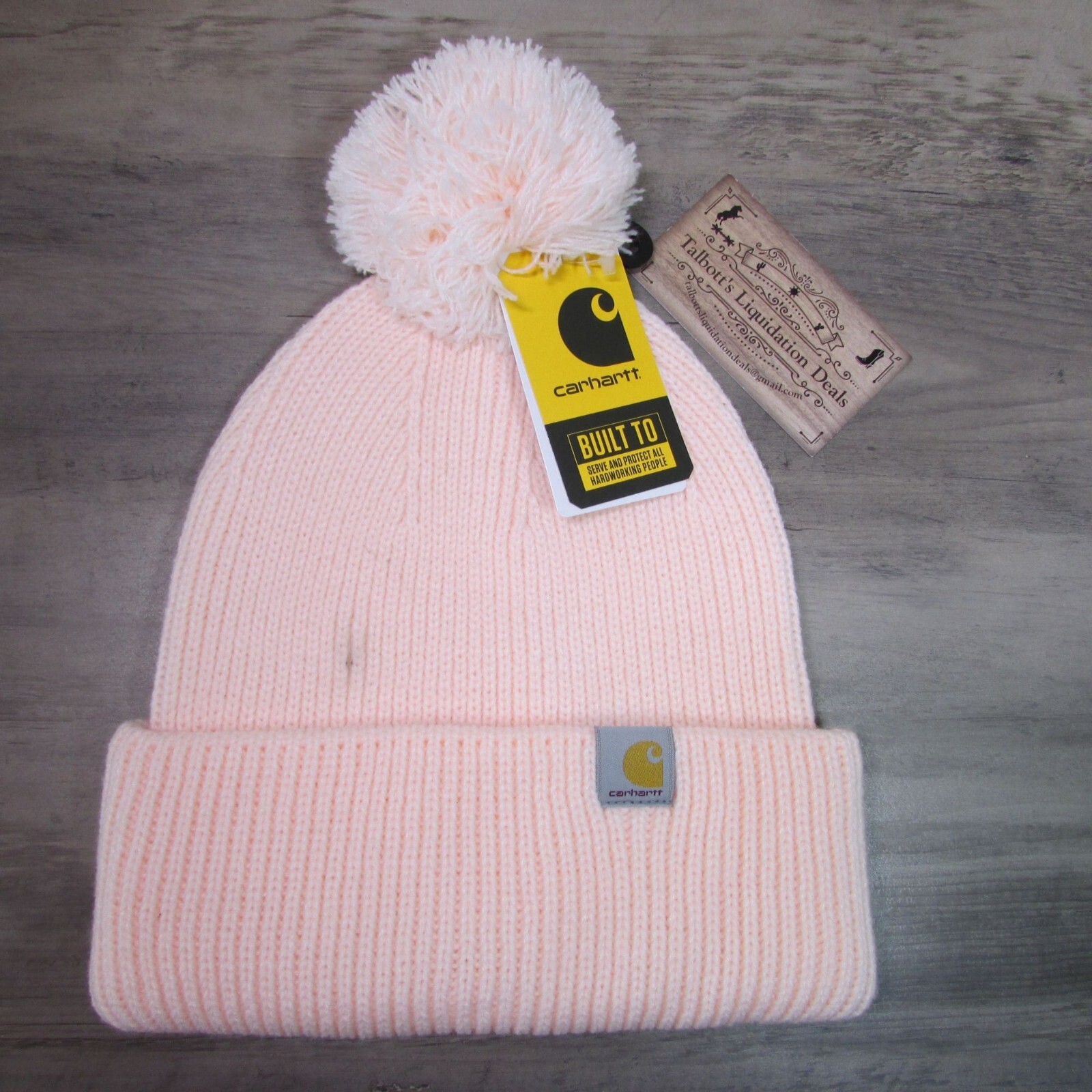 Carhartt Georgia Peach Knit Pom Pom Cuffed Beanie AH6003