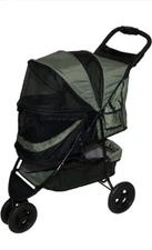 Pet Gear No-Zip Special Edition 3 Wheel Pet Stroller Zipperless Entry, Sage