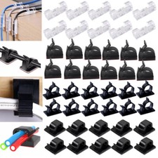 200/400X Cable Management Kit Wire/Cord Organizer Zip Ties Holder Clips Adhesive