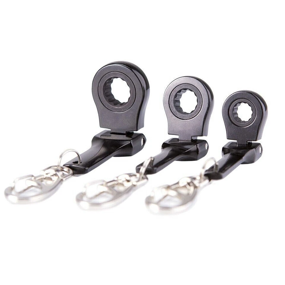 6 mm 8 mm 10 mm Ratchet Wrench Flex Head Keychain Key Ring (6 Pack) - Image 3 of 4