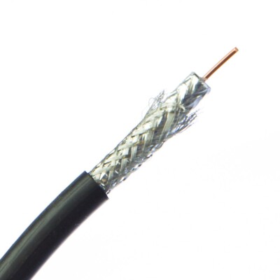 1000ft Bulk Quad Shield RG6 Coaxial 18AWG Pullbox Black 10X4-12TH (DAMAGED BOX)