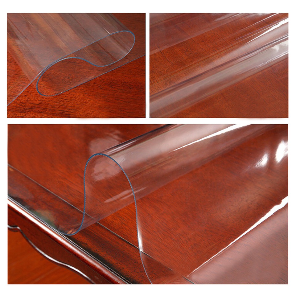 Round Plastic Dining Table Protector 2mm Thickness Desk Cover Clear Pad