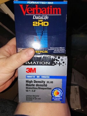 Imation 3m High Density Ds Hd 3.5'' Diskettes 10 Pack New Sealed Verbatim 